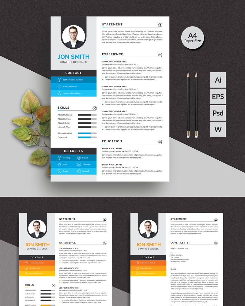 Smith Modern Resume Template #93545 - TemplateMonster