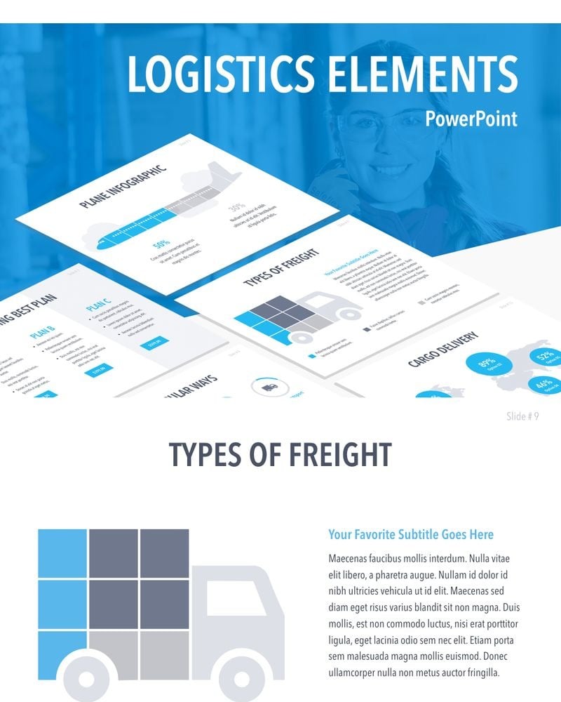 Logistics Elements PowerPoint Template TemplateMonster