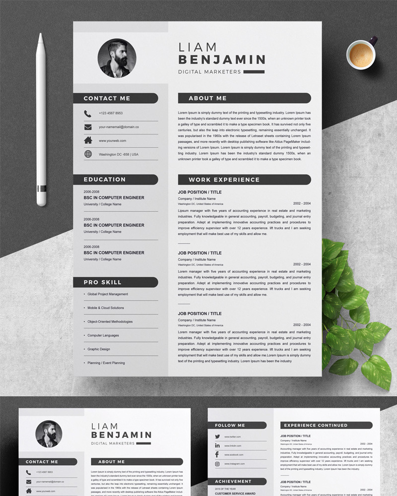 Liam Resume Template #94086 - TemplateMonster