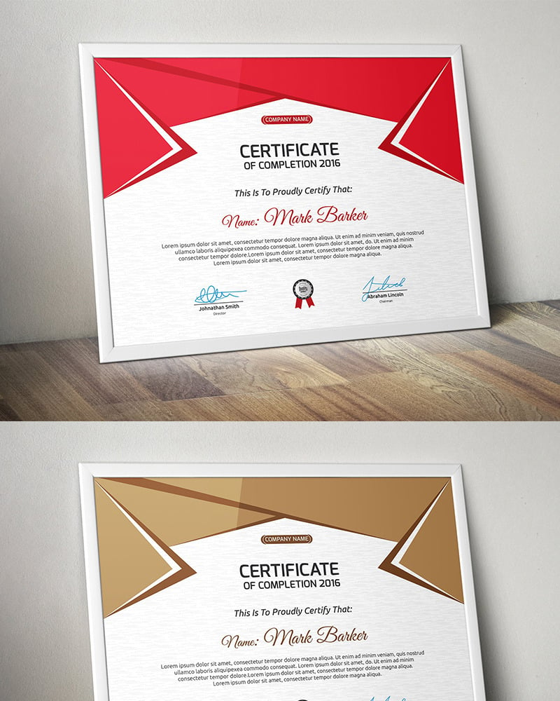 Corporate Geometric Certificate Template - TemplateMonster