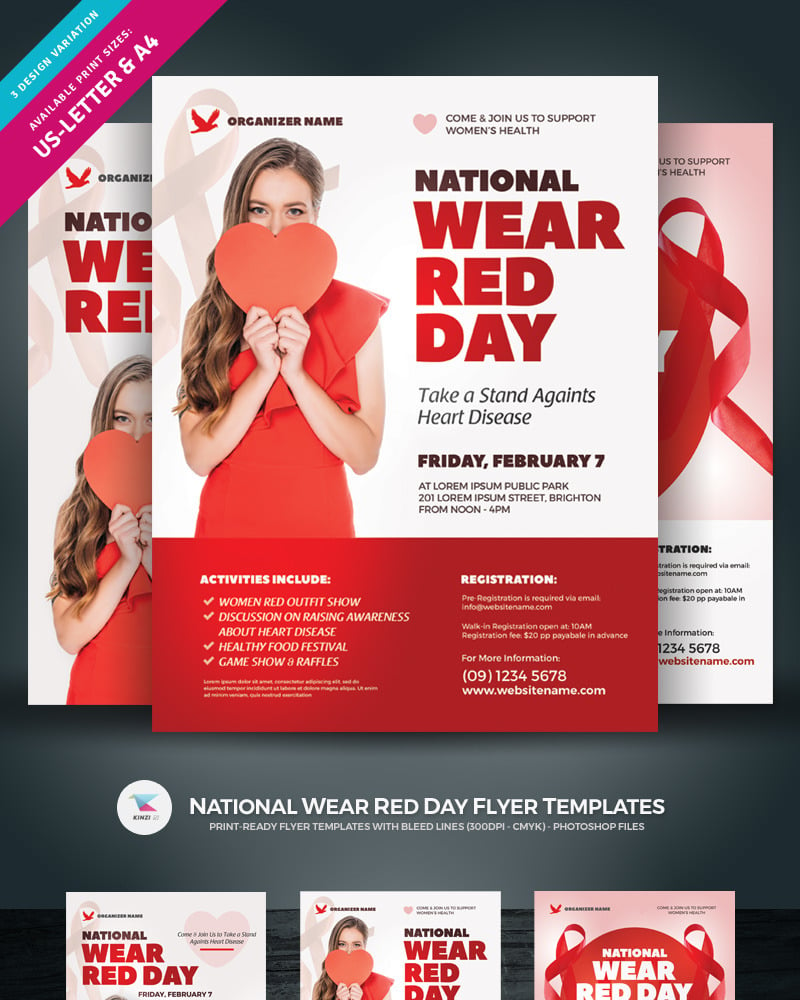 National Wear Red Day Flyer Corporate Identity Template