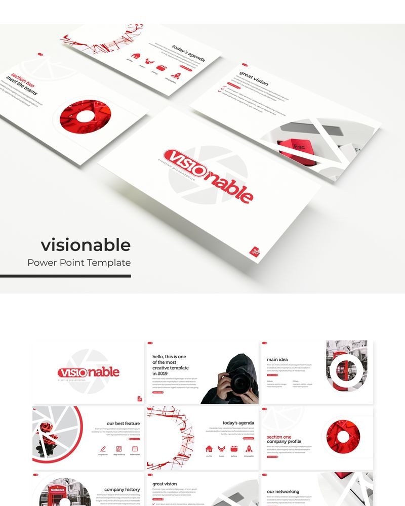 Visionable PowerPoint template #96159 - TemplateMonster