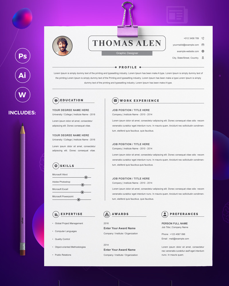 Thomas Resume Template #96798 - TemplateMonster