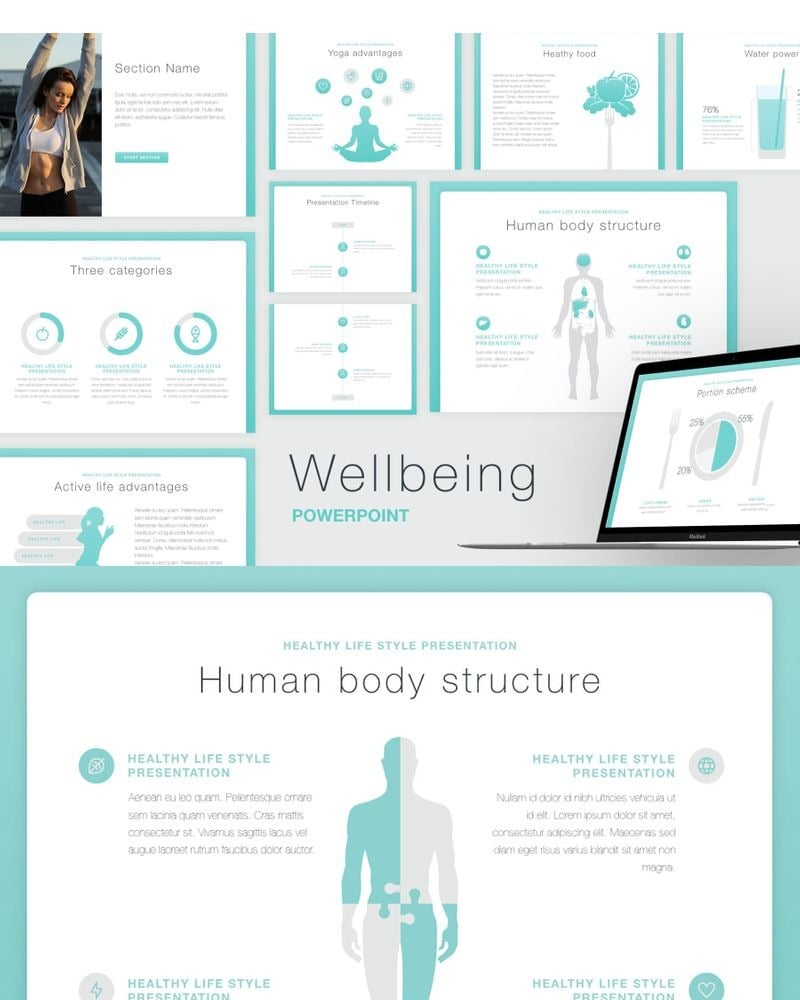 Wellbeing PowerPoint template 96718 TemplateMonster