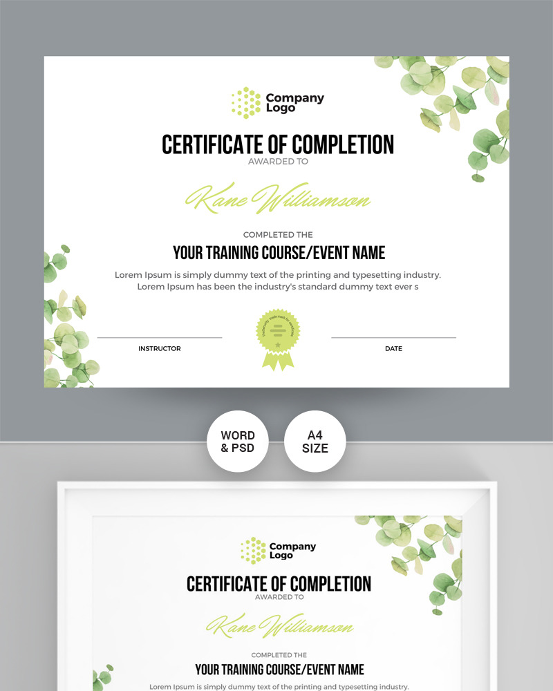 Company Certificate Template #97149 - TemplateMonster