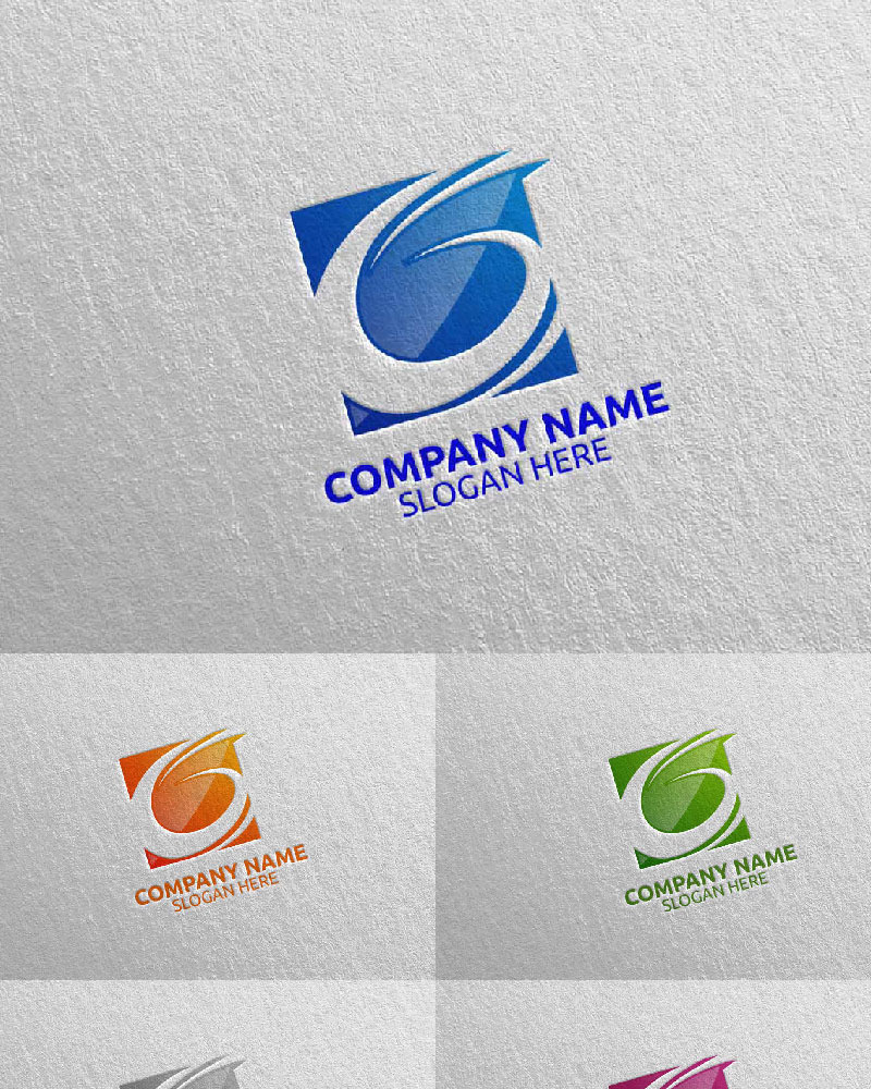 Letter G, 6, G6 Design 5 Logo Template - TemplateMonster