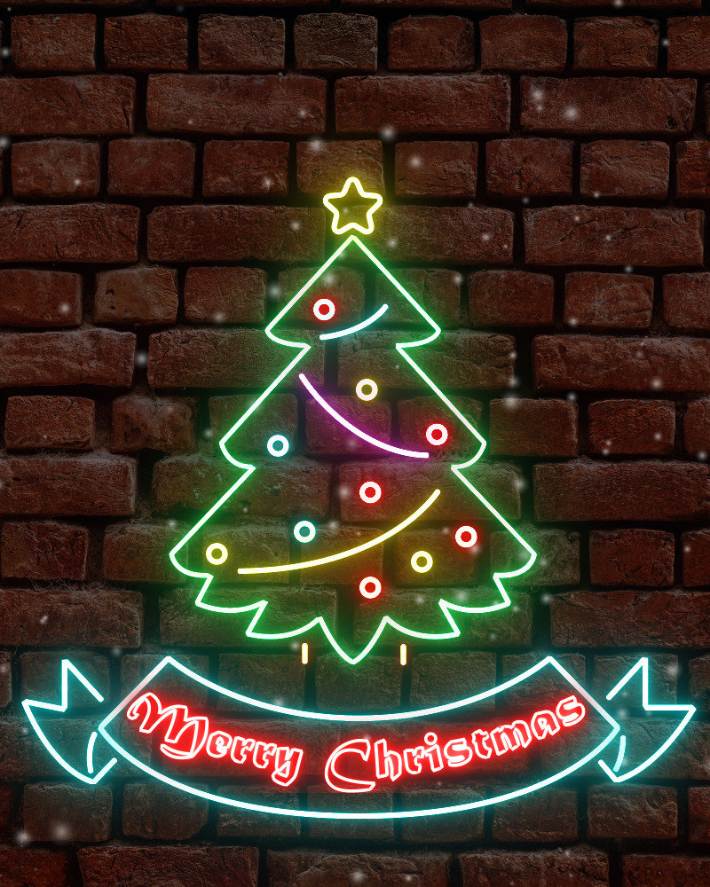 Neon Light Christmas Card After Effects Intro