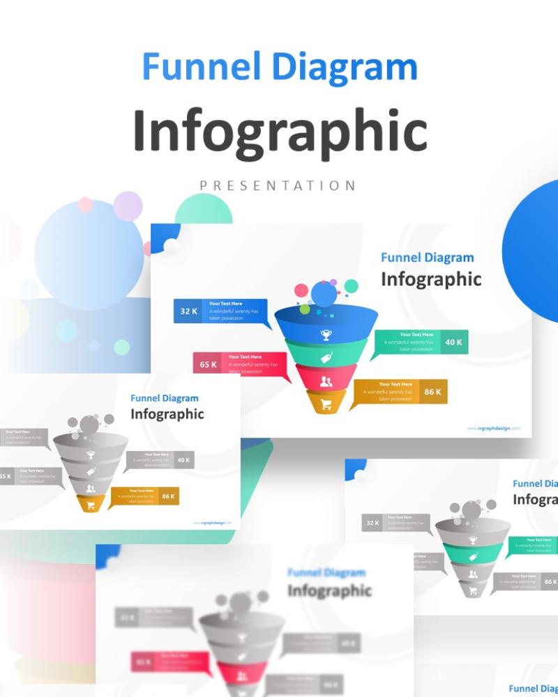 Leading Strategy in 4 Step Funnel Presentation PowerPoint template