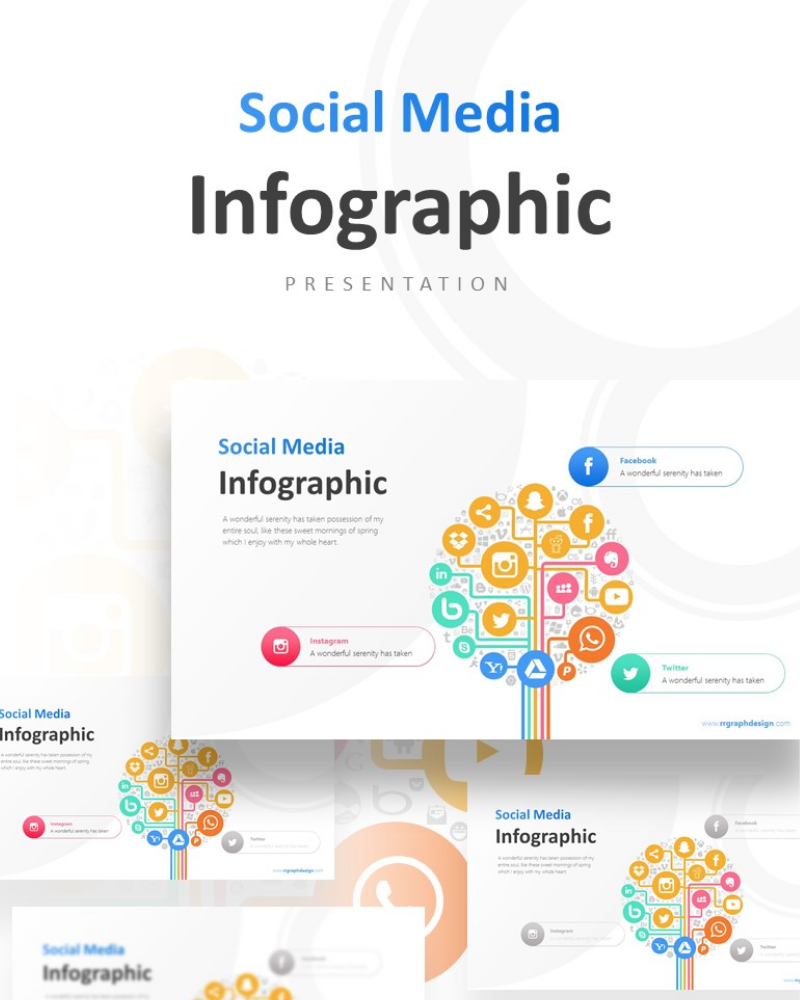 Social Media Icons Factor Presentation PowerPoint template