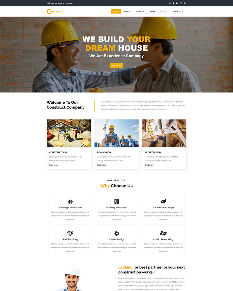 Contract - Construction HTML5 Template - TemplateMonster