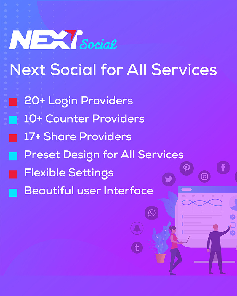 Social Login Share Counter Next Social WordPress Plugin
