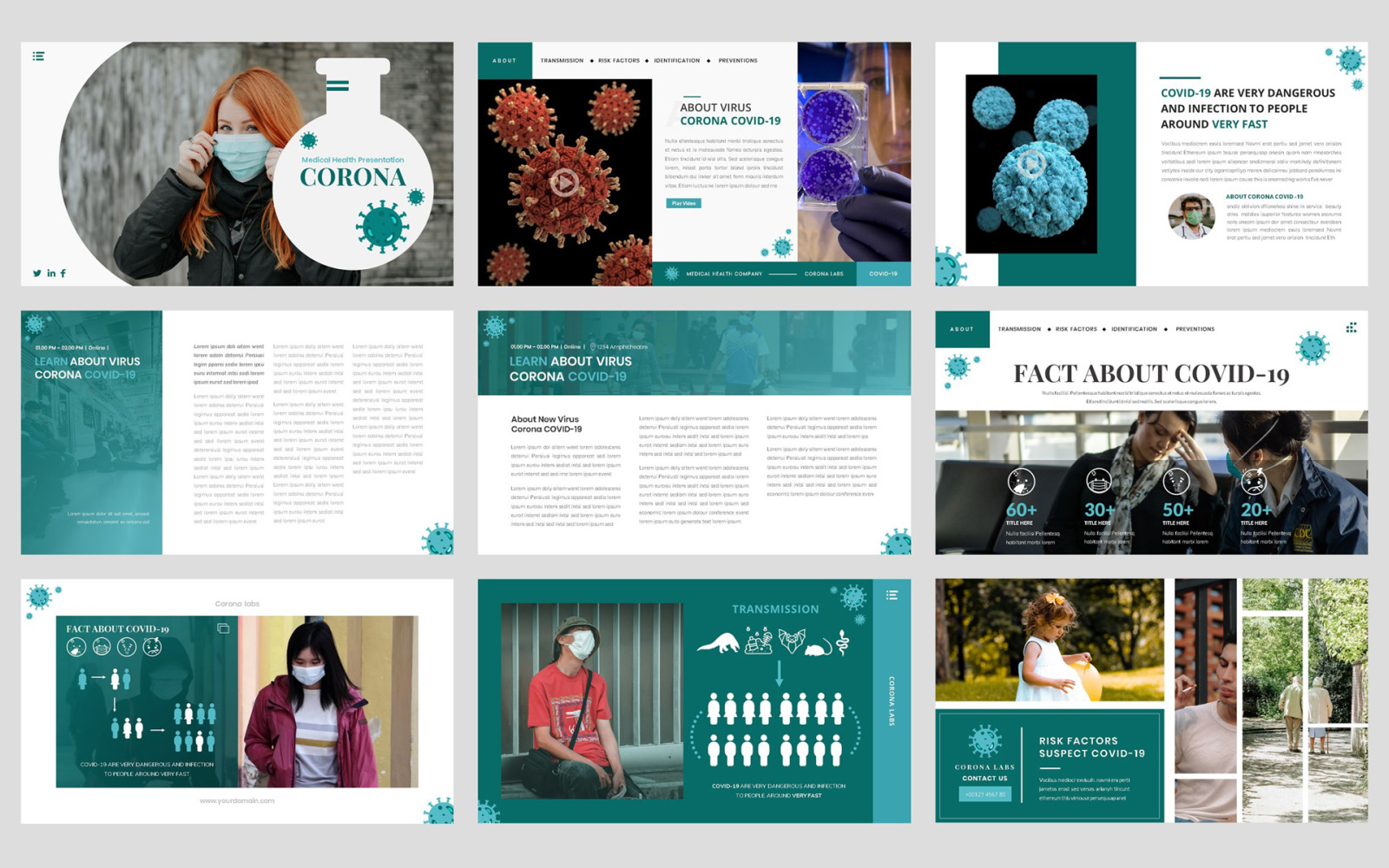 Virus Corona - Medical Health PowerPoint Template