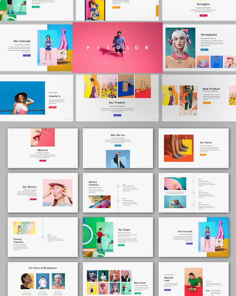 PICOLOR Presentation PowerPoint template - TemplateMonster