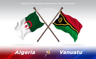 Algeria versus Vanuatu Two Countries Flags - Illustration