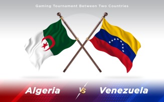 Algeria versus Venezuela Two Countries Flags - Illustration