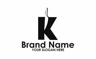 Letter K knife Logo Template