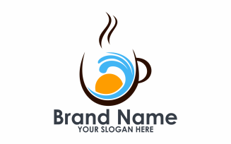 Beach Coffee Logo Template