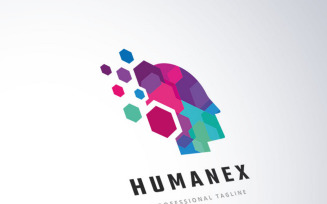 Human Pixel Data Logo Template