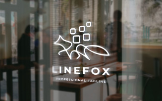 Line Fox Logo Template