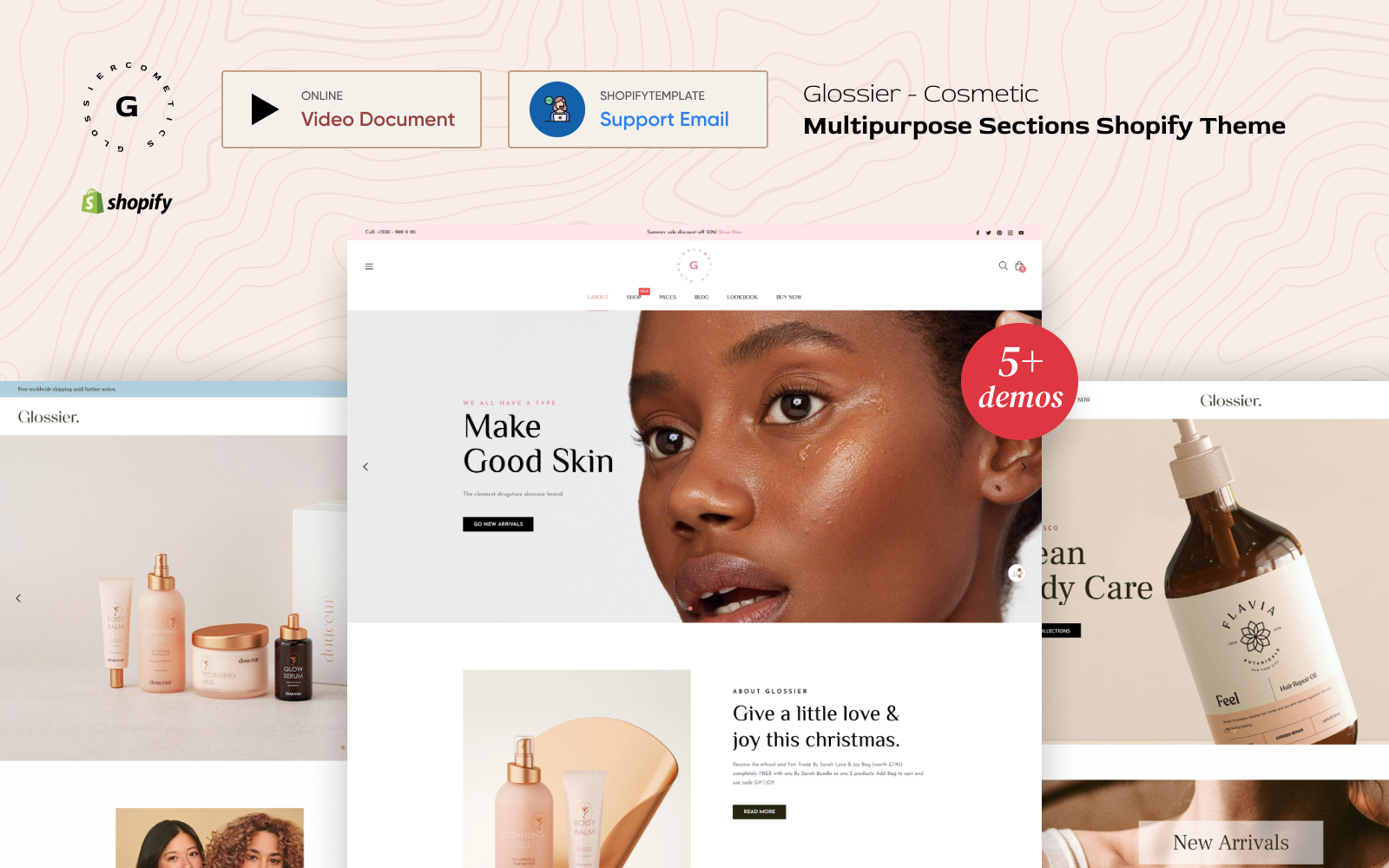 Glossier - Multipurpose Sections Shopify Theme