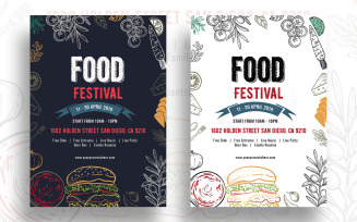 Modern Food Festival Flyer Design - Corporate Identity Template
