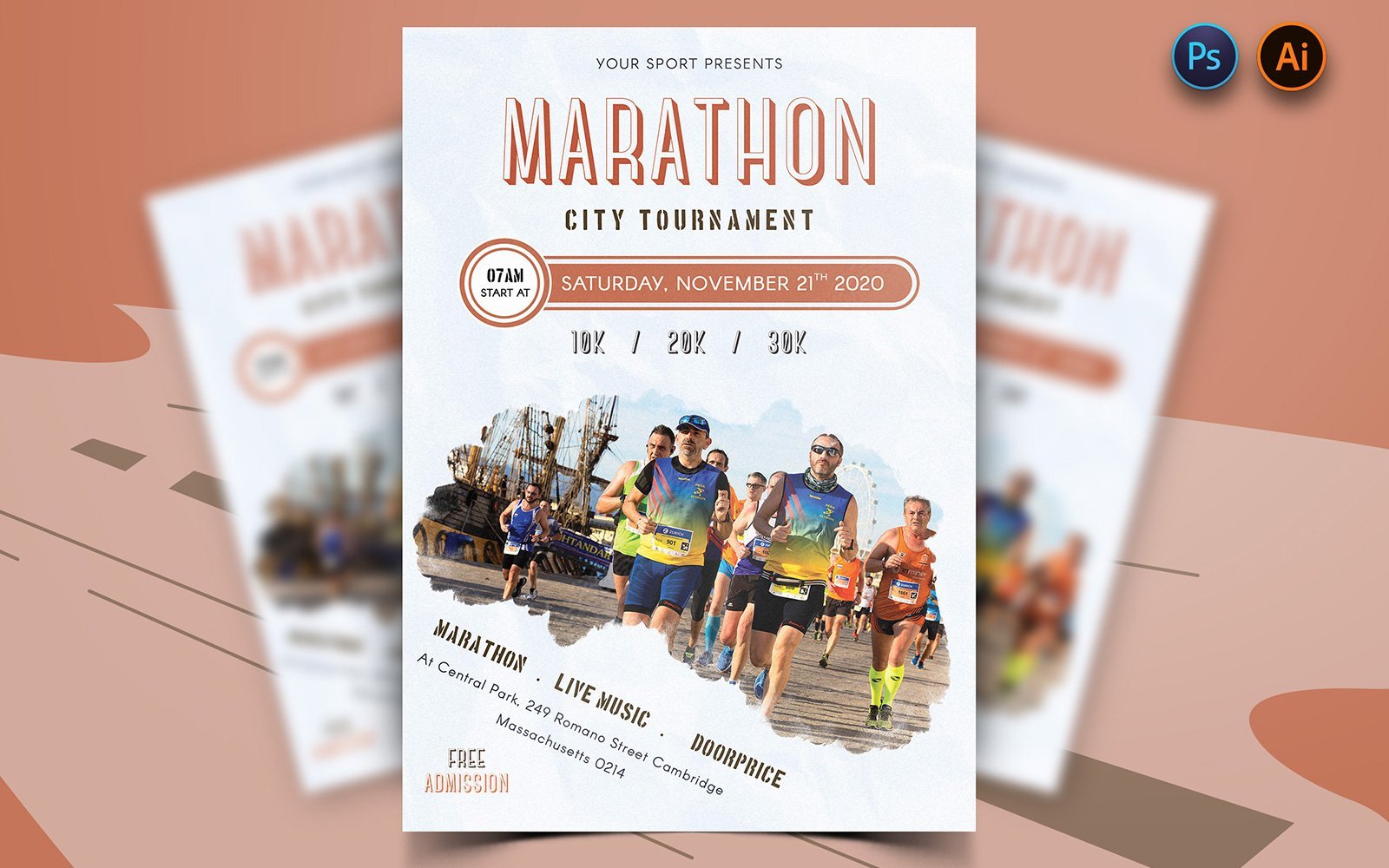 Kit Graphique #160636 Marathon Flyer Divers Modles Web - Logo template Preview