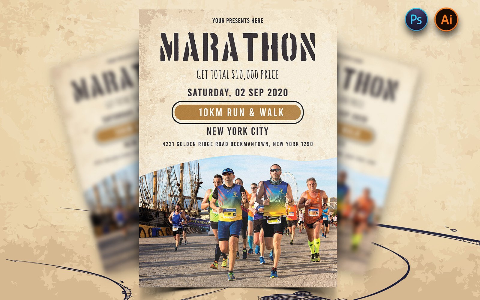 Kit Graphique #160637 Marathon Flyer Divers Modles Web - Logo template Preview