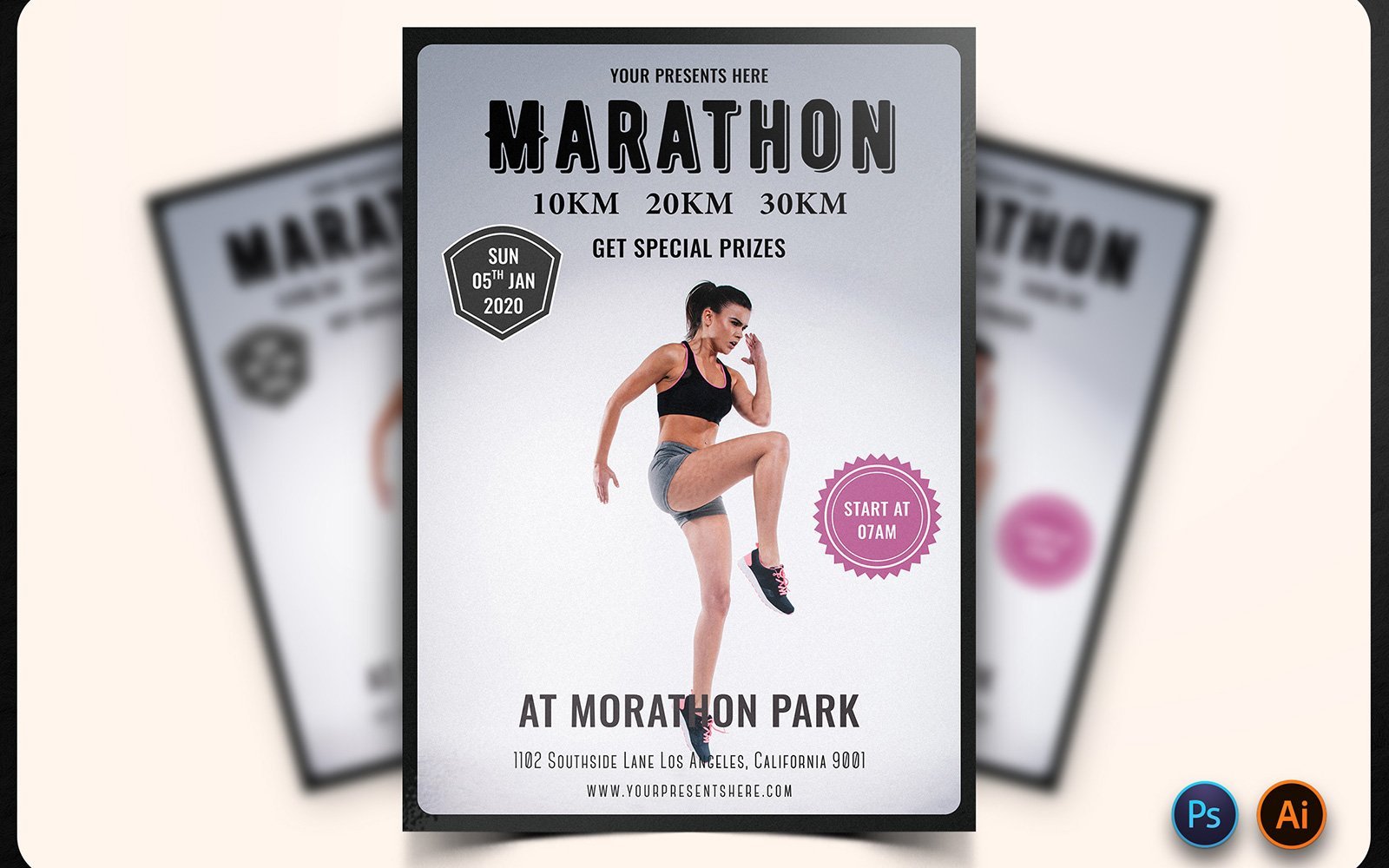 Kit Graphique #160640 Marathon Flyer Divers Modles Web - Logo template Preview