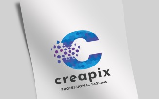 Creative Pixel Letter C Logo Template