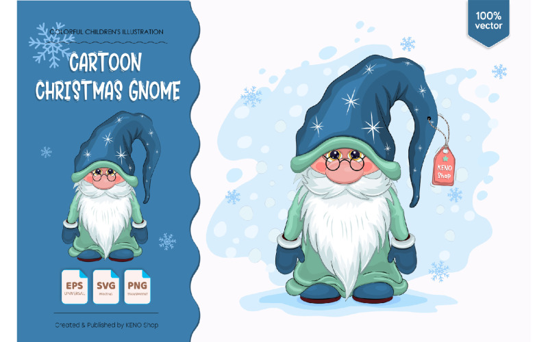 Cute Cartoon Gnome - Vector Image Vector Graphic