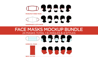 Face Masks & Neck Gaiter Bundle - Vector Template product mockup