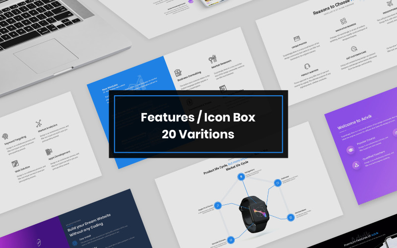 20 Features and IconBox Web-UI Kit UI Element