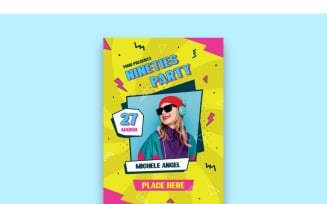 Poster Nineties Party - Vector Image