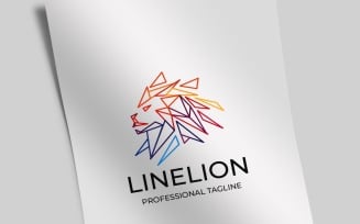 Line Lion Logo Template