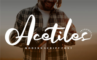 Acetiles | Modern Cursive Font