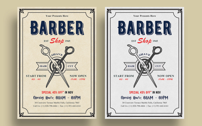 Dursley - Barber Shop Flyer Design - Corporate Identity Template