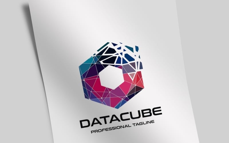 Pixel Data Cube Logo Template
