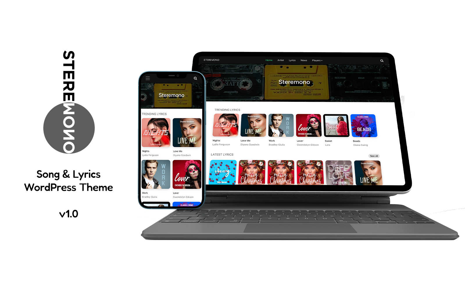 Steremono - Song Lyrics WordPress Music Theme