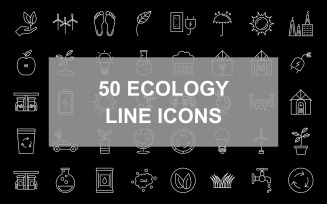 50 Ecology Line Inverted Icon set
