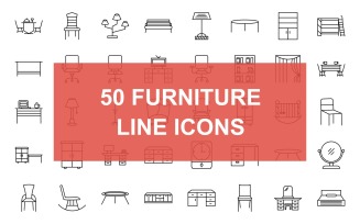 50 Furniture Line Black Iconset