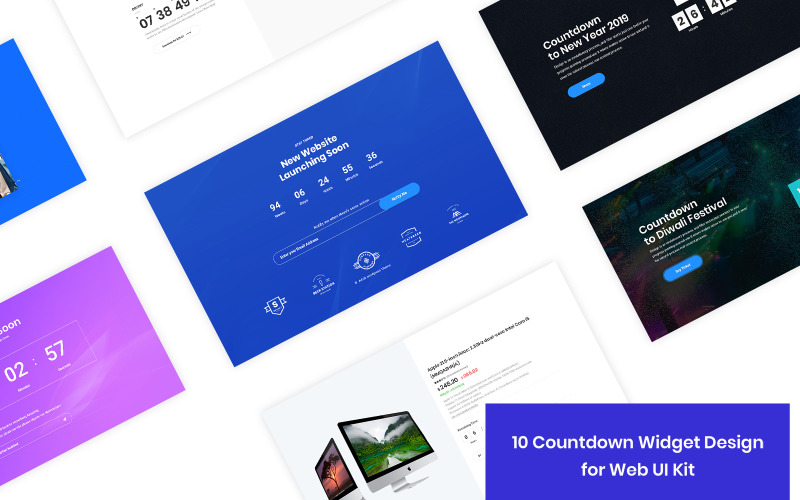 10 Countdown Widget Design for Web-UI Kit UI Element