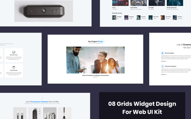 08 Grid Widget Design for Web-UI Kit UI Element