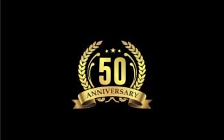50th Birthday Anniversary Logo Template