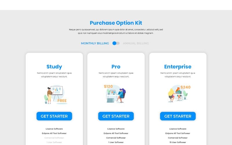 PT 1 Purchase Option Kit UI Elements