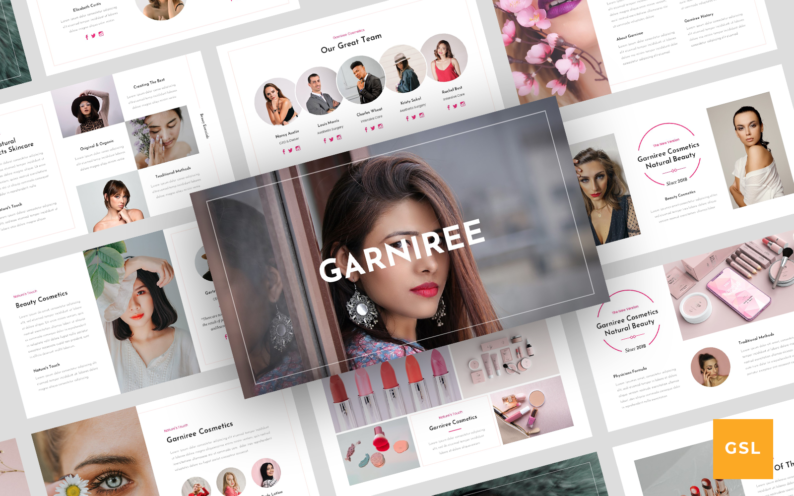 Garniree - Beauty & Cosmetics Presentation Google Slides