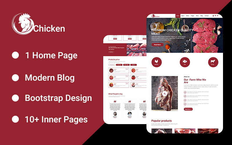 Chicken Landing Page PSD Template