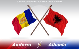 Andorra versus Albania Two Countries Flags - Illustration