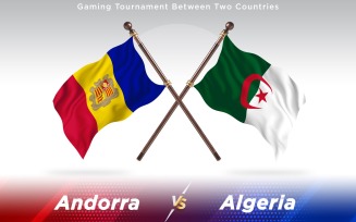 Andorra versus Algeria Two Countries Flags - Illustration