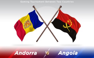 Andorra versus Angola Two Countries Flags - Illustration