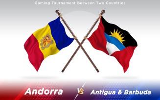 Andorra versus Antigua and Barbuda Two Countries Flags - Illustration